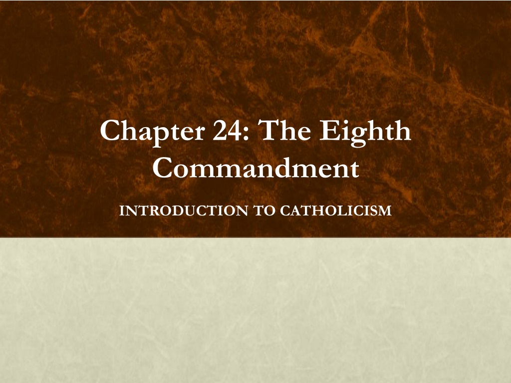 PPT Chapter 24 The Eighth Commandment PowerPoint