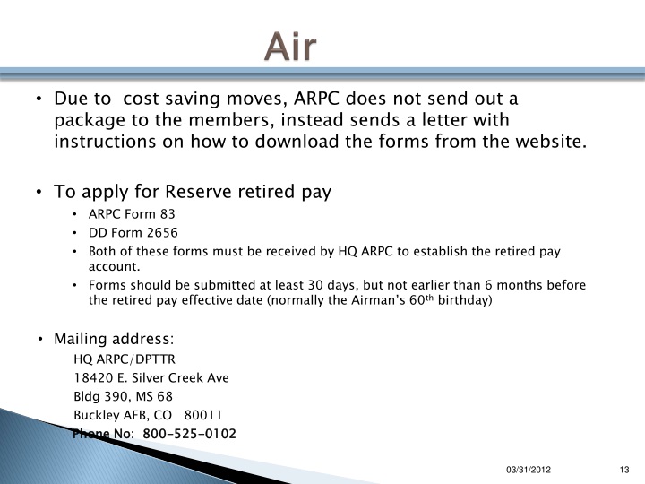 ppt getting ready for retirement powerpoint presentation id 1504922 dd form 2656 5