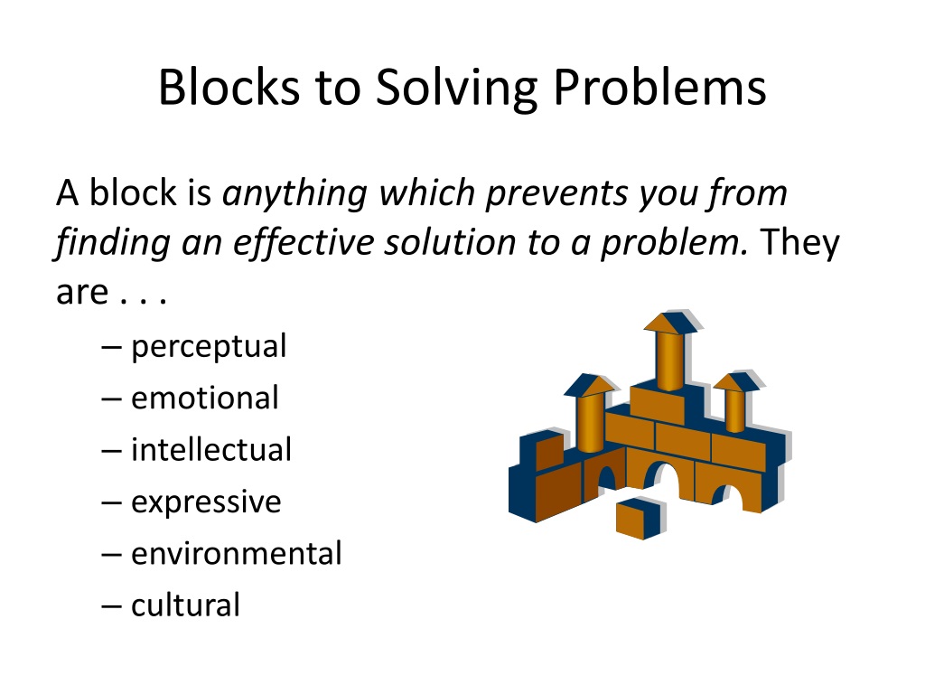 perceptual blocks to problem solving in psychology pdf