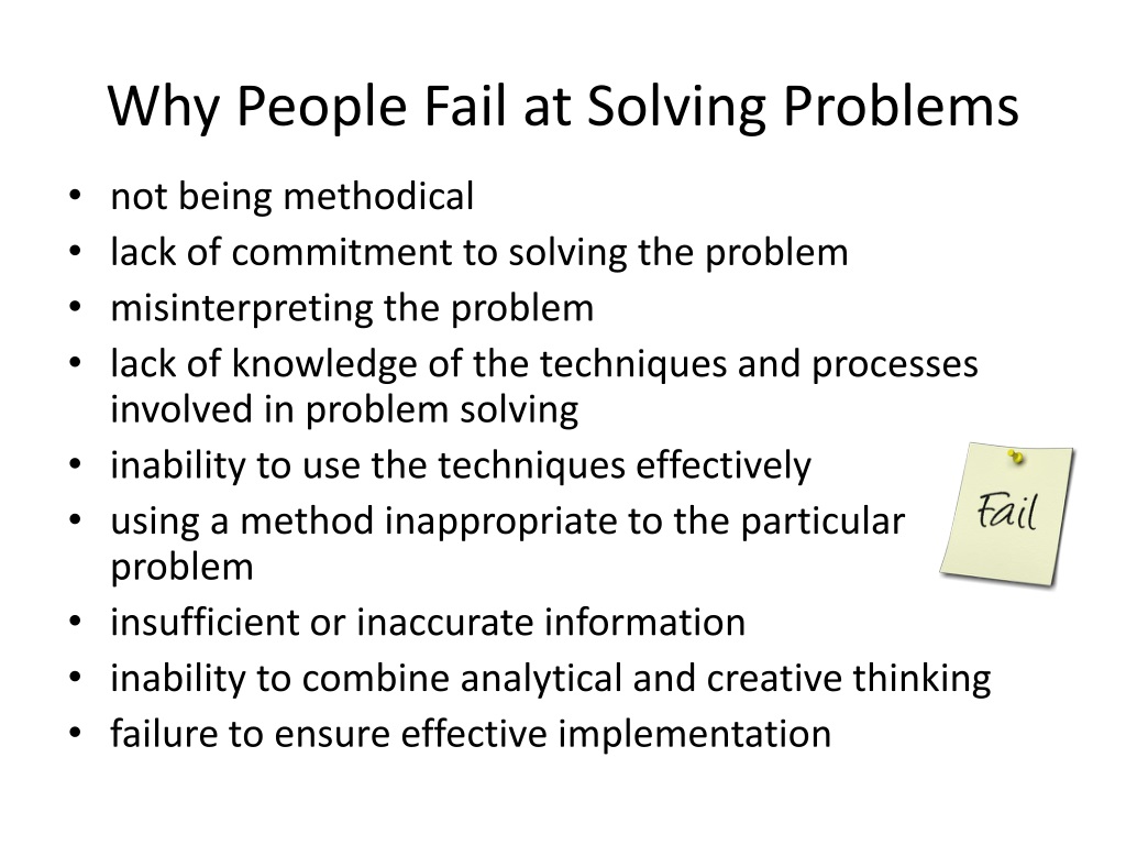 lack of problem solving skills