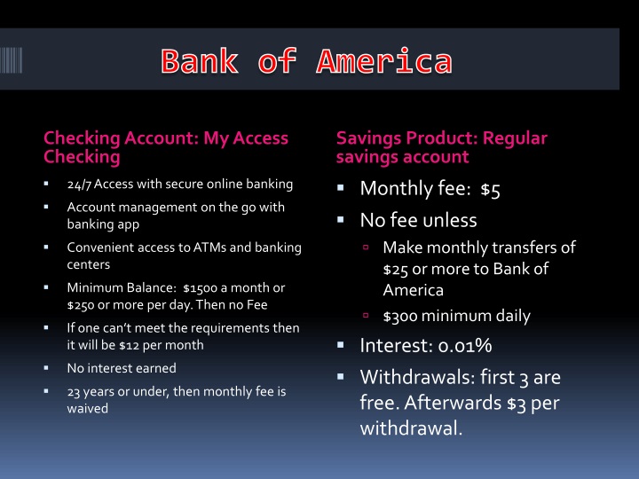 powerpoint presentation (bank of america
