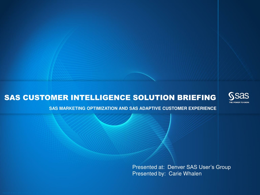 Experience presents. SAS marketing. SAS customer Intelligence 360 Интерфейс.