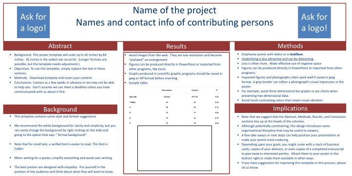 name of the project names and contact info n.