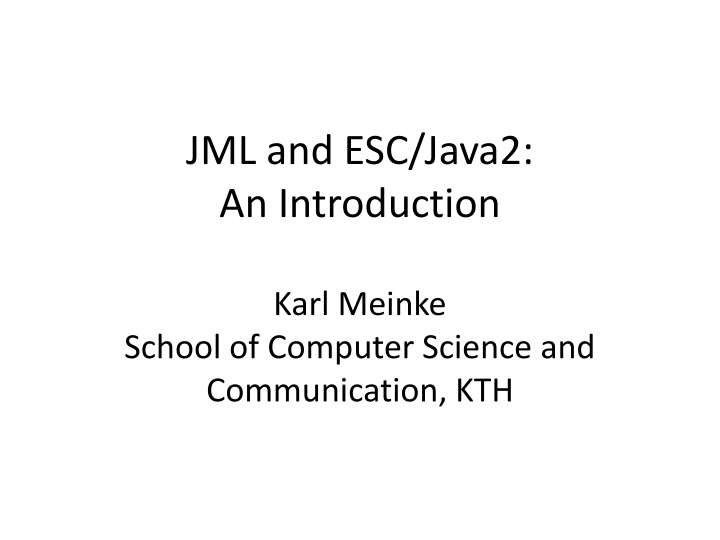 Ppt Java Modeling Language Jml Powerpoint Presentation Free Download Id