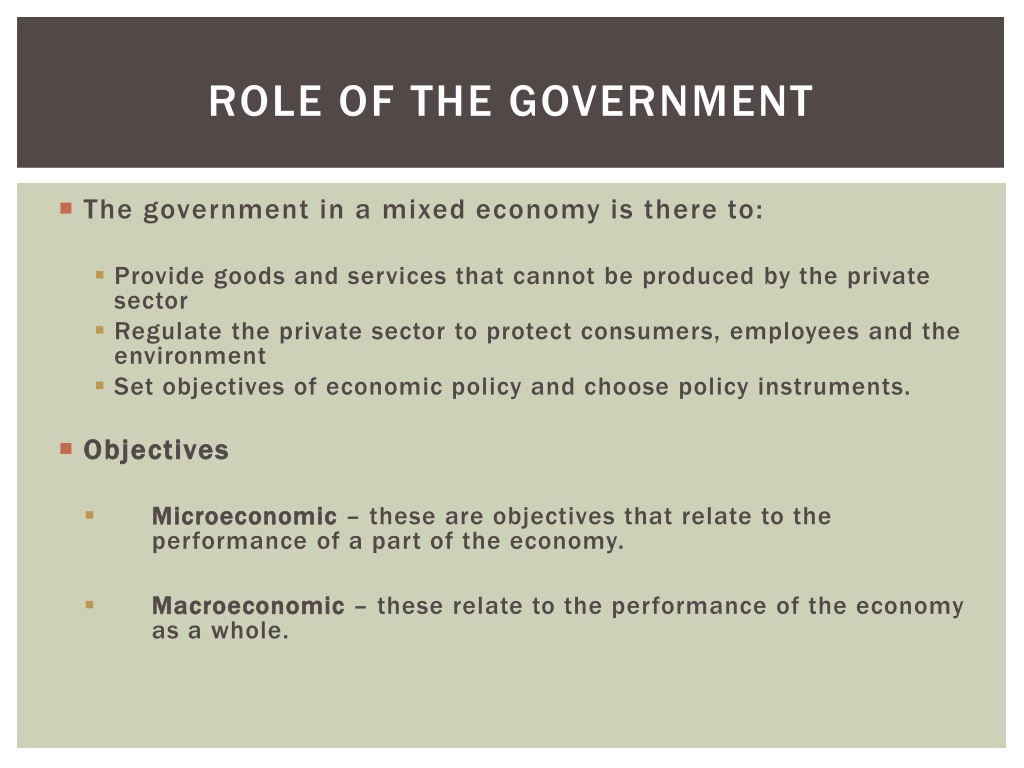 PPT - The Role of Government in the Economy PowerPoint Presentation ...