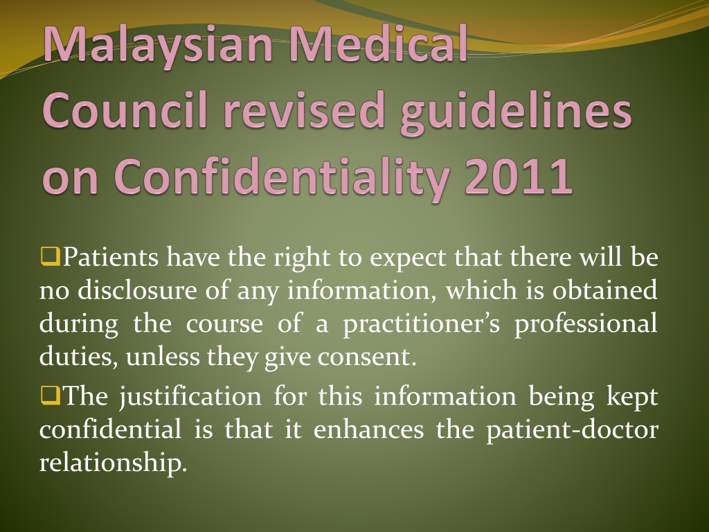 PPT - LEGAL IMPLICATIONS IN BREACHING PATIENT CONFIDENTIALITY 