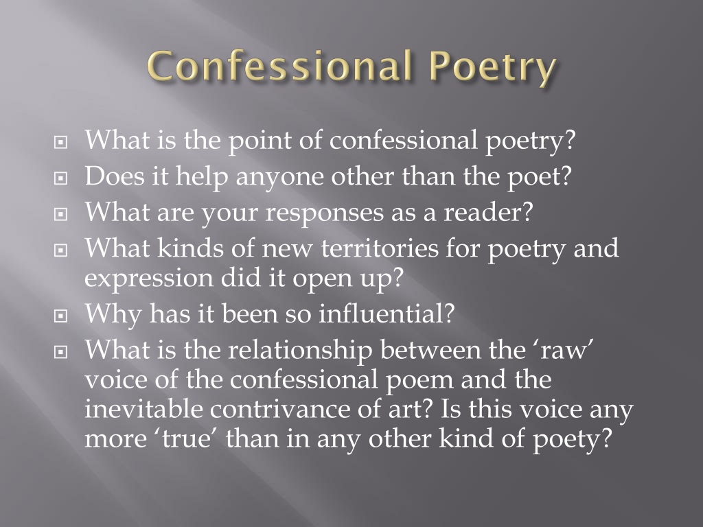 confessional poetry research paper