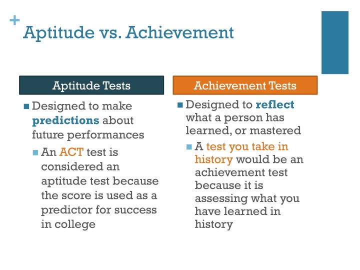 Aptitude Test Vs Achievement Test