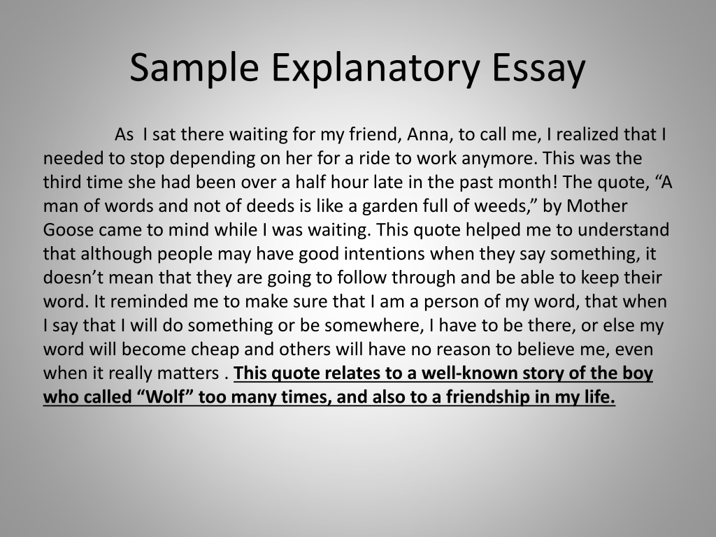 definition of an explanatory essay