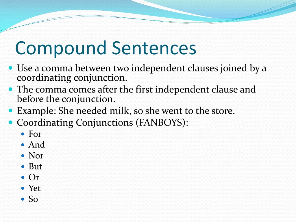 Punctuating Compound Sentences Worksheet