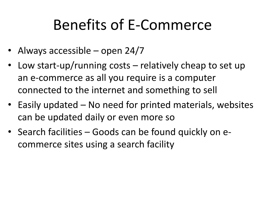 benefits of e commerce l