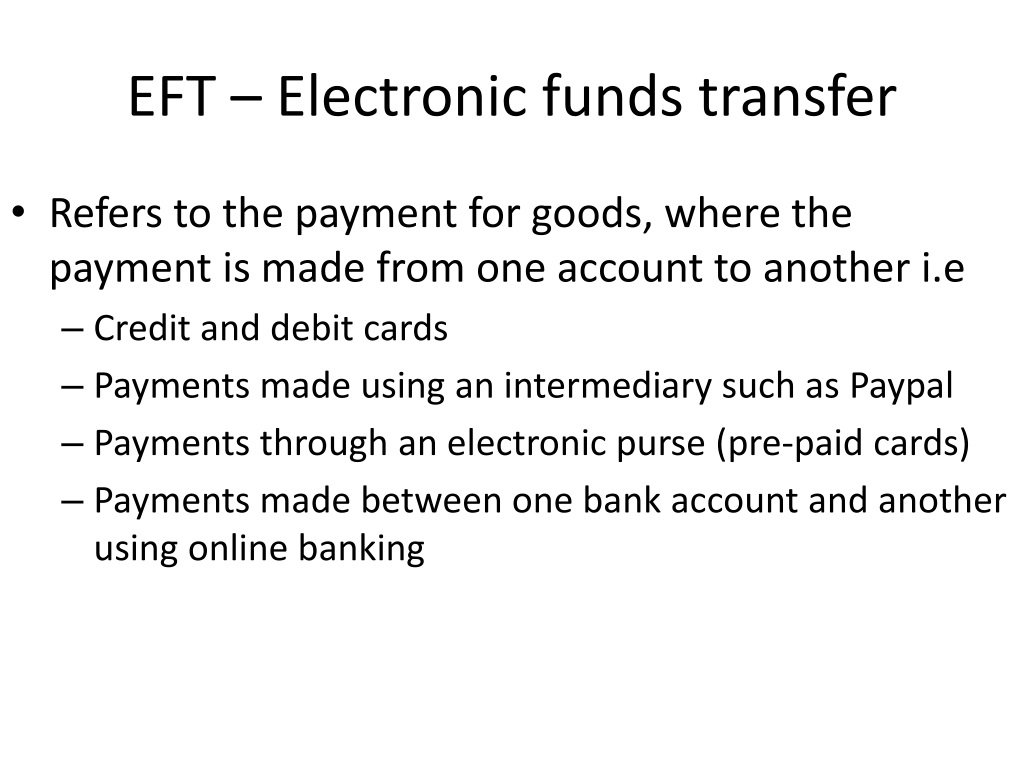 eft electronic funds transfer l