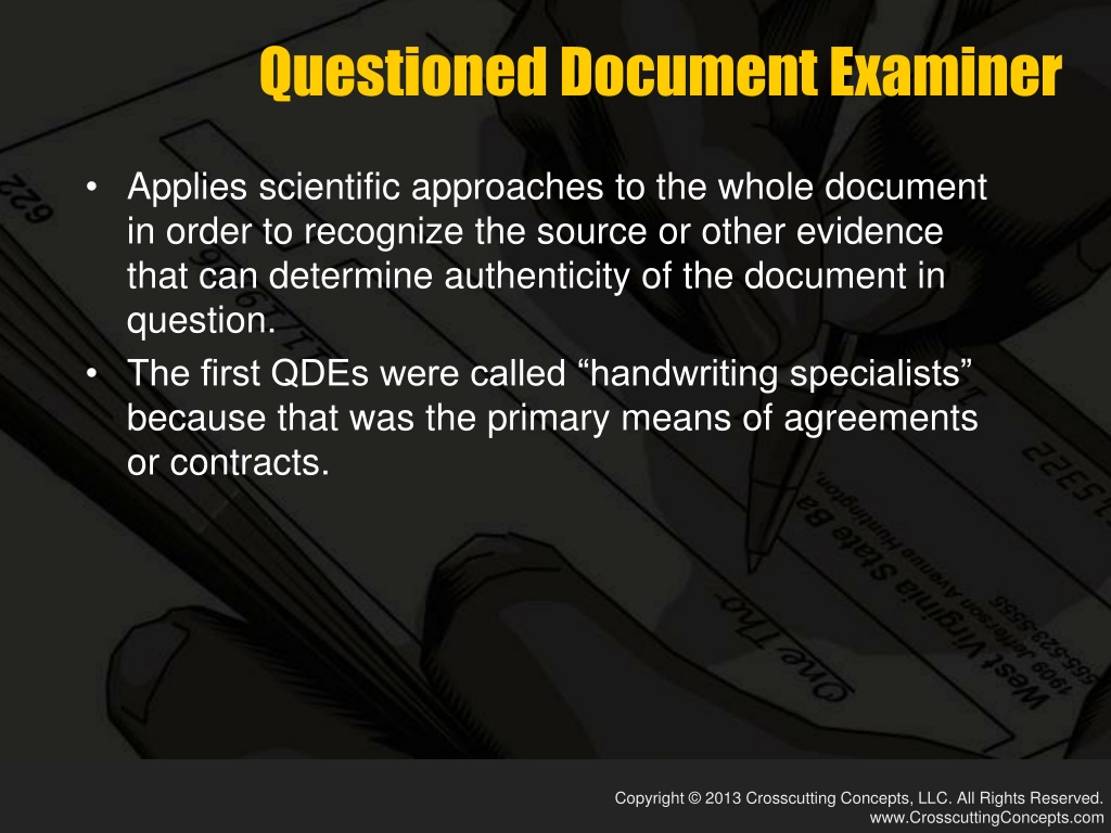research paper on questioned document examination
