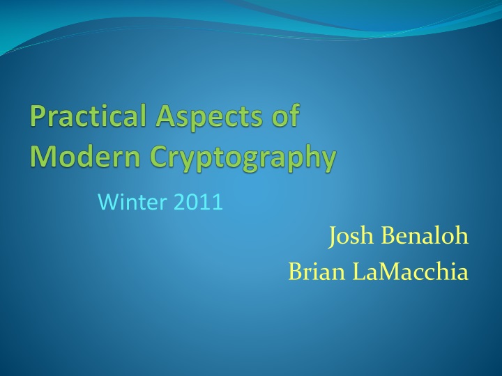 practical aspects of modern cryptography n.
