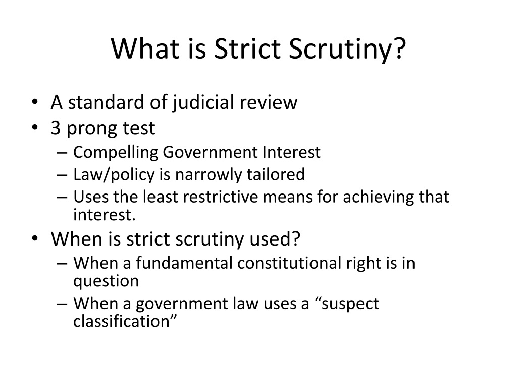 strict scrutiny refers to strict scrutiny refers to