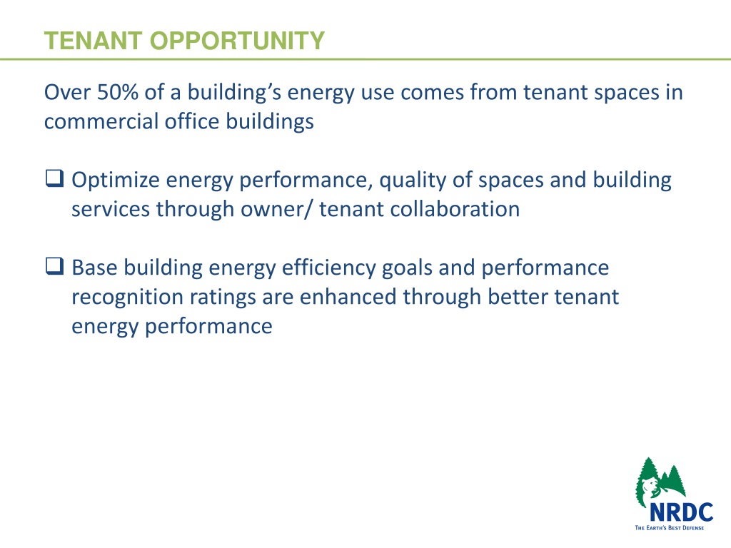PPT - Tenant Energy Performance in Commercial Office Buildings NRDC ...