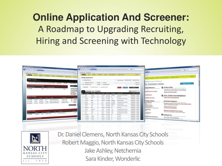 online application and screener a roadmap n.