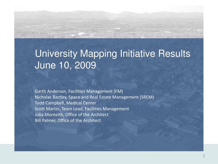 university mapping initiative results june n.