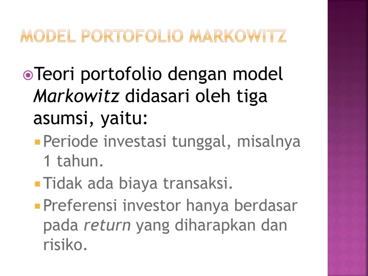 PPT - MATERI # 5 PEMILIHAN PORTFOLIO PowerPoint 