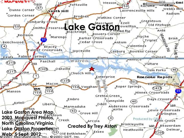 Lake Gaston Area Map
