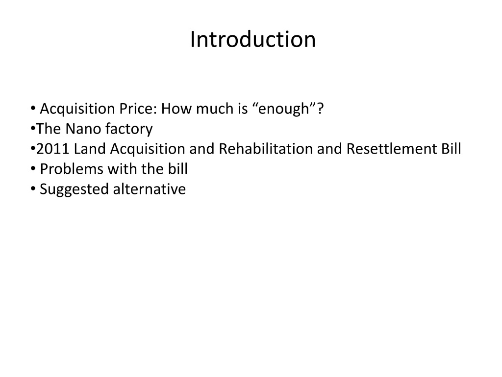 PPT The Land Acquisition Bill A Critique and a Proposal PowerPoint