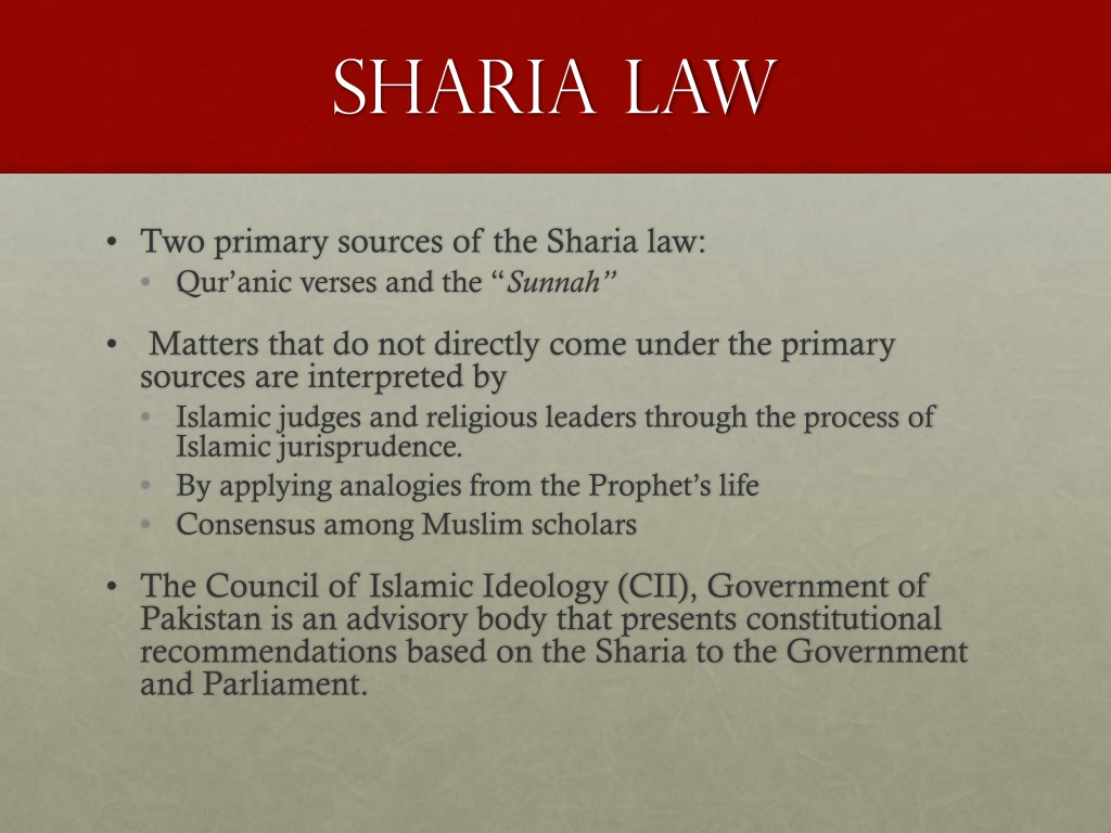 PPT Matrimony Law and Islamic Sharia Law in Pakistan PowerPoint Presentation ID1529899