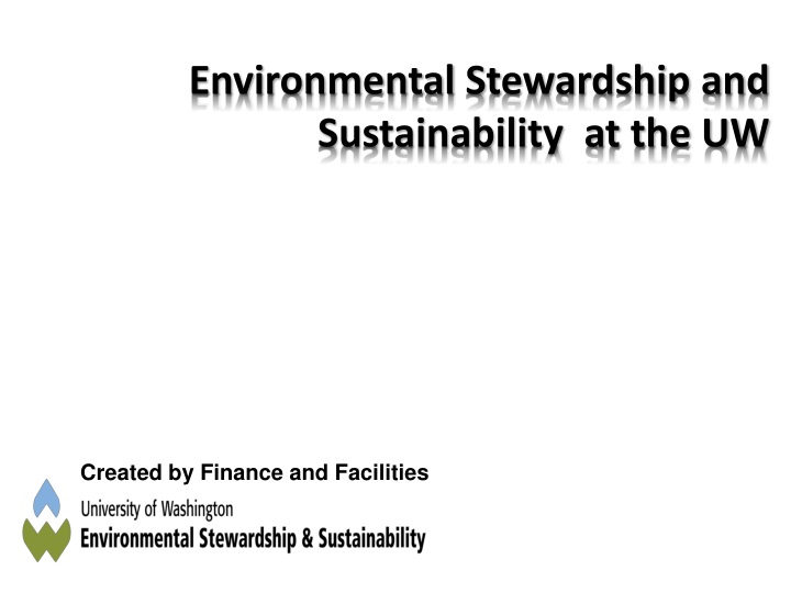 PPT - Environmental Stewardship And Sustainability At The UW PowerPoint ...