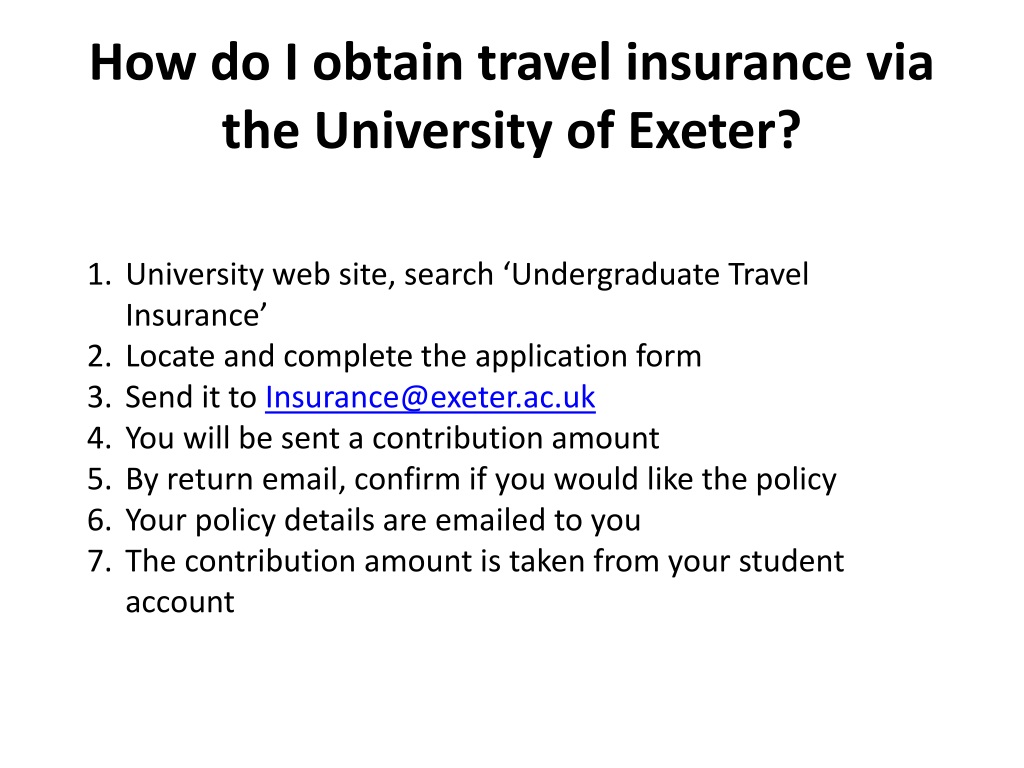 exeter travel insurance