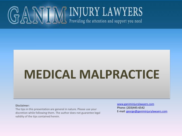 PPT MEDICAL MALPRACTICE PowerPoint Presentation, free download ID