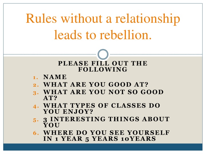 PPT Rules without a relationship leads to rebellion