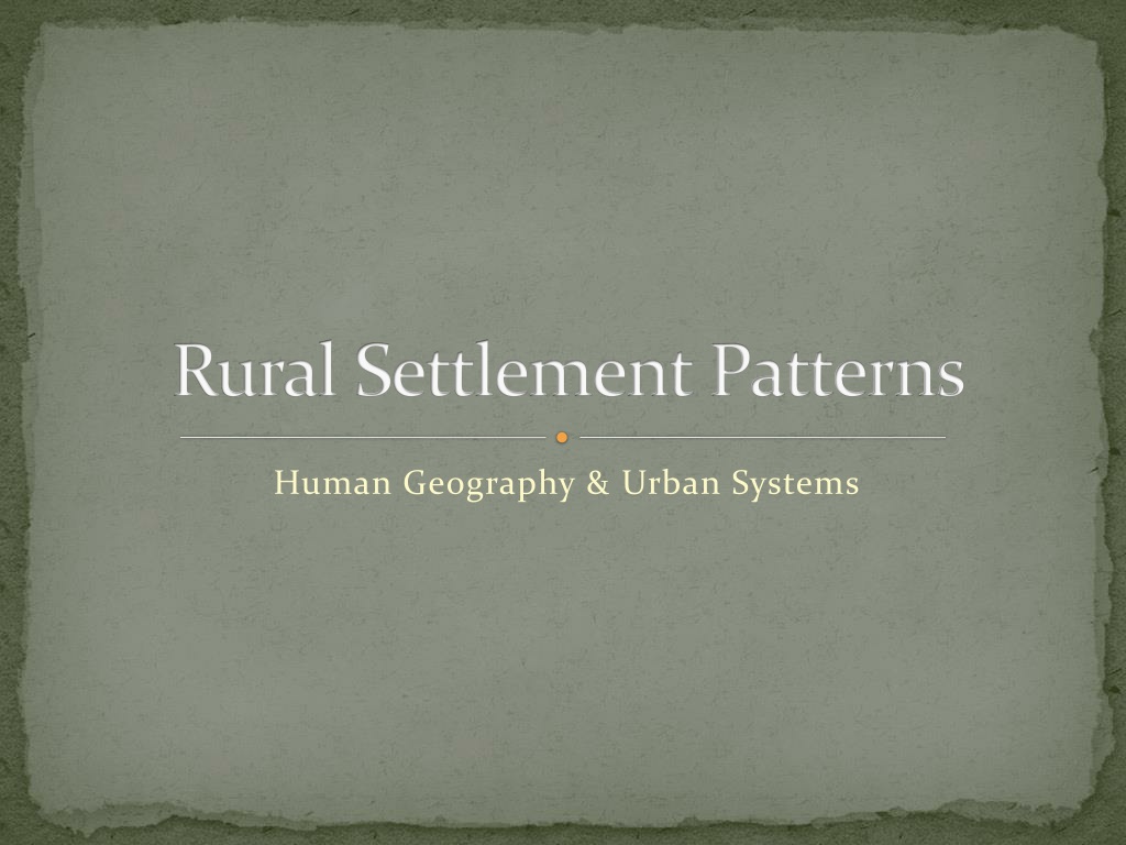 rural settlement geography