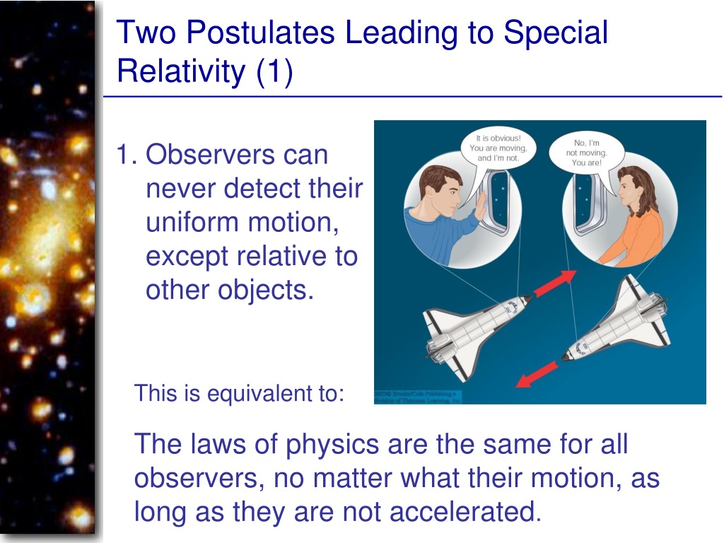 what are the two postulates of special theory of relativity