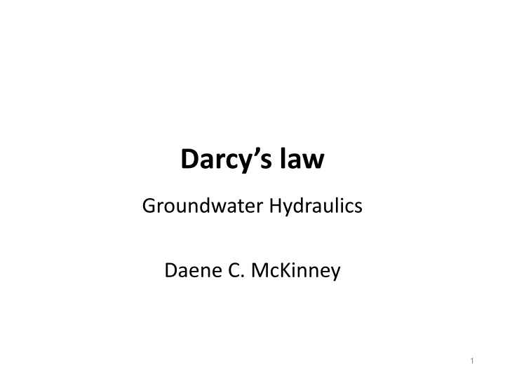 darcy s law n.
