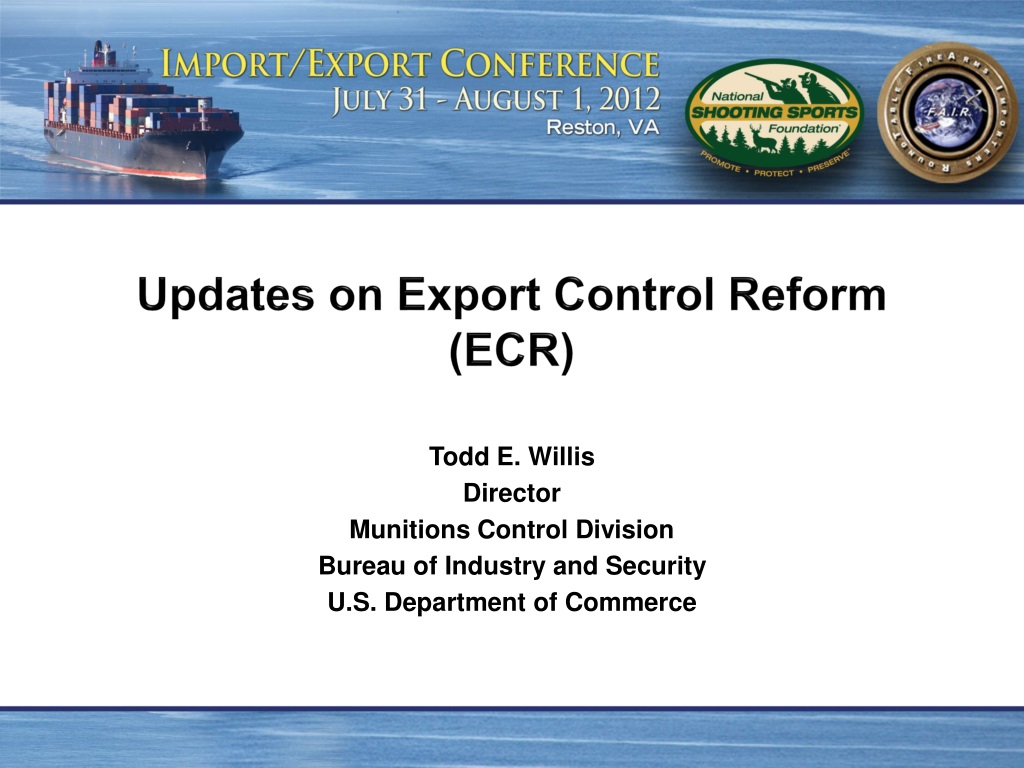 Import and export control department deals