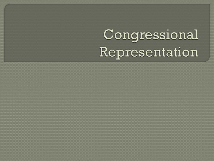 define congressional representation