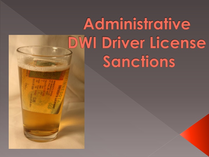 administrative dwi driver license sanctions n.