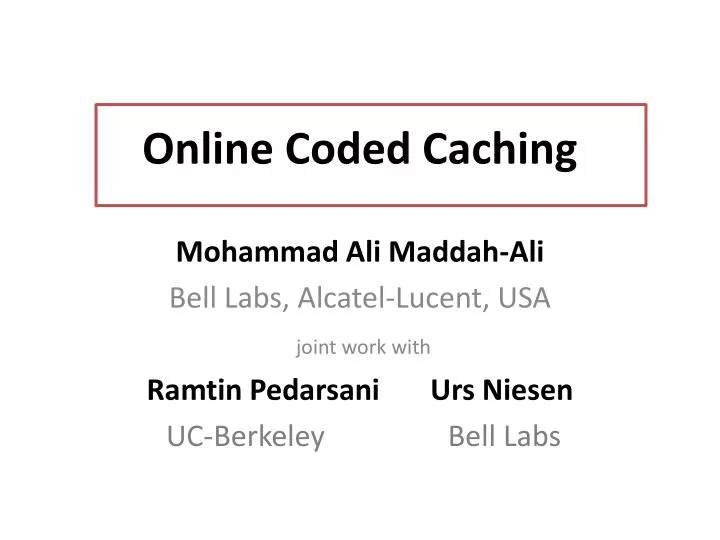 online coded caching n.