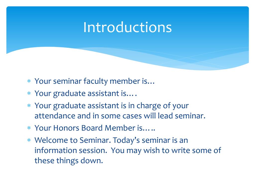 seminar presentation introduction examples