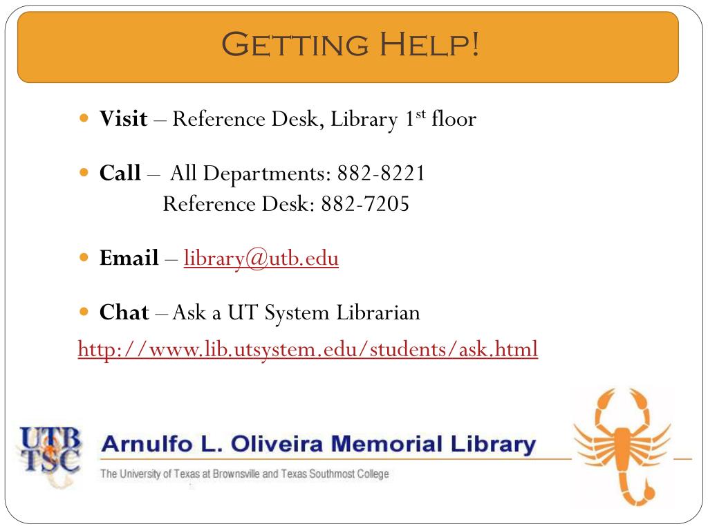 Ppt Welcome Utb Tsc Library Powerpoint Presentation Free
