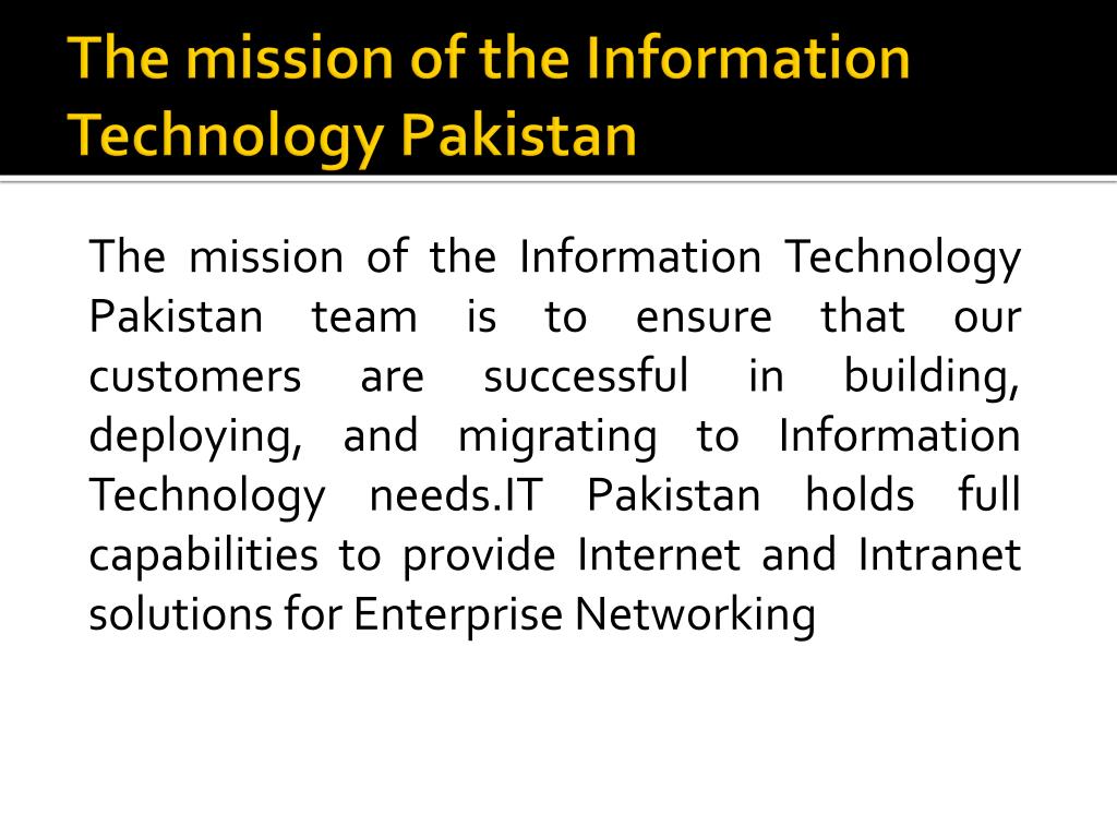 essay on information technology in pakistan