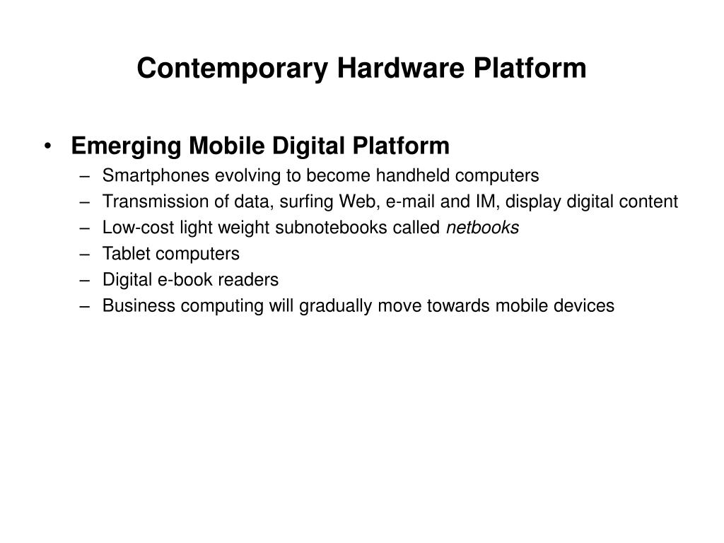 emerging mobile digital platform