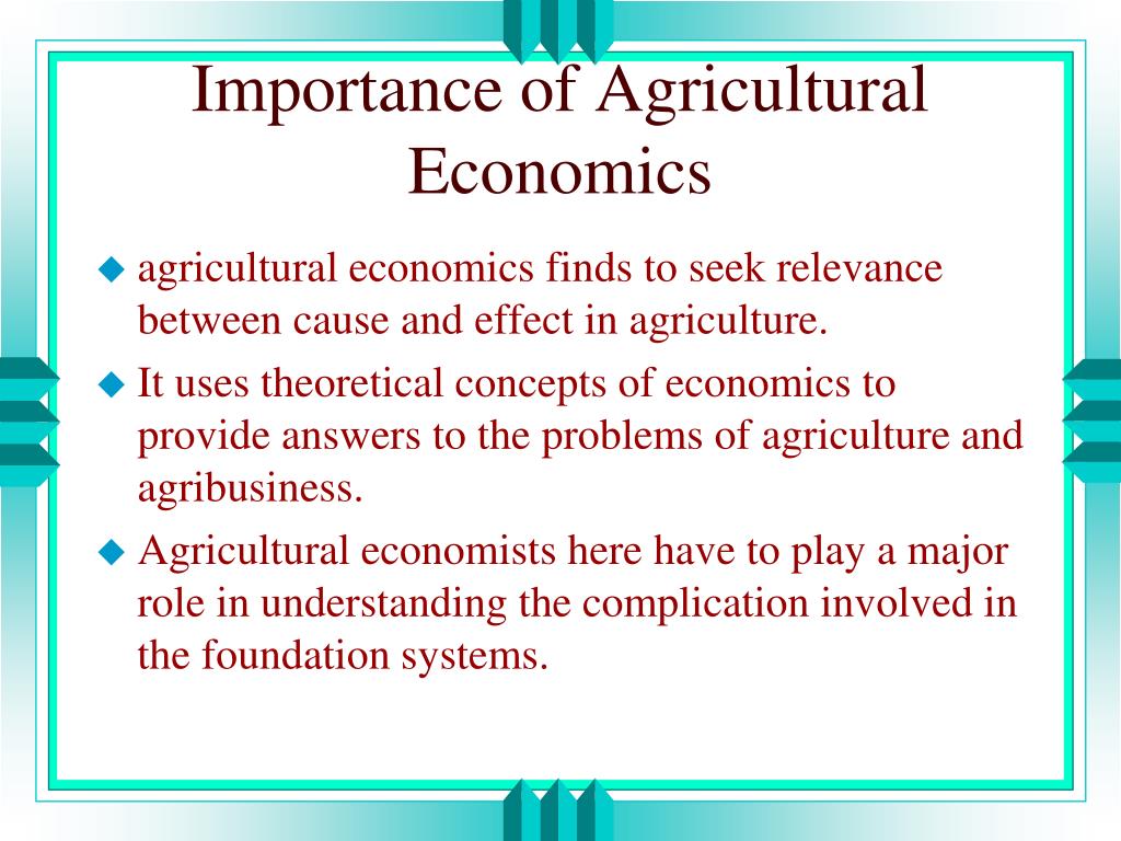 research areas in agricultural economics