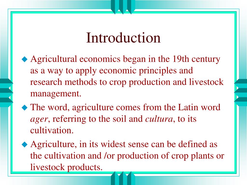 agricultural economics thesis topics