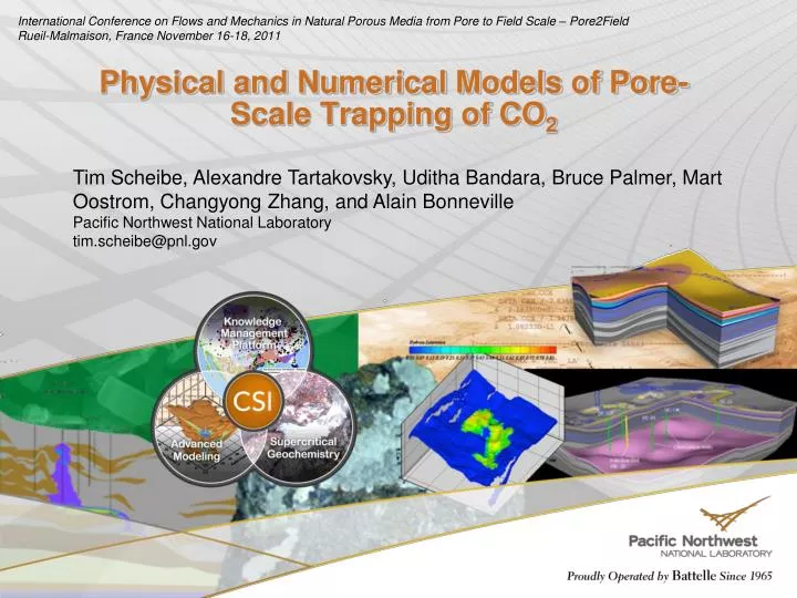 physical and numerical models of pore scale trapping of co 2 n.