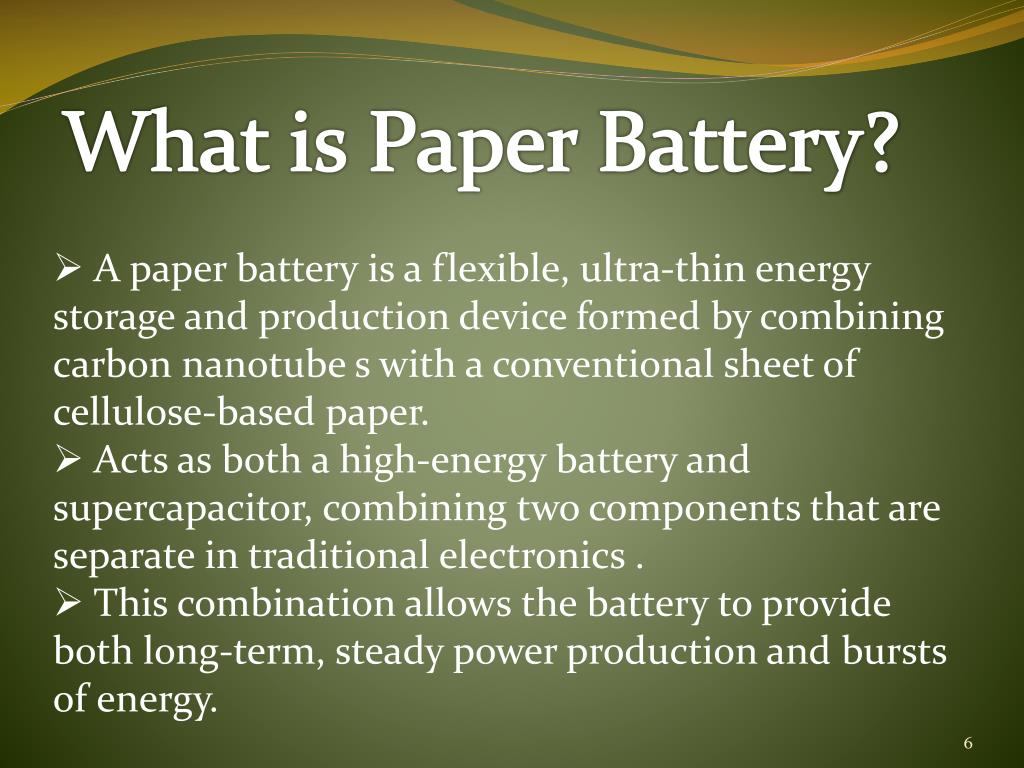 paper battery presentation topics