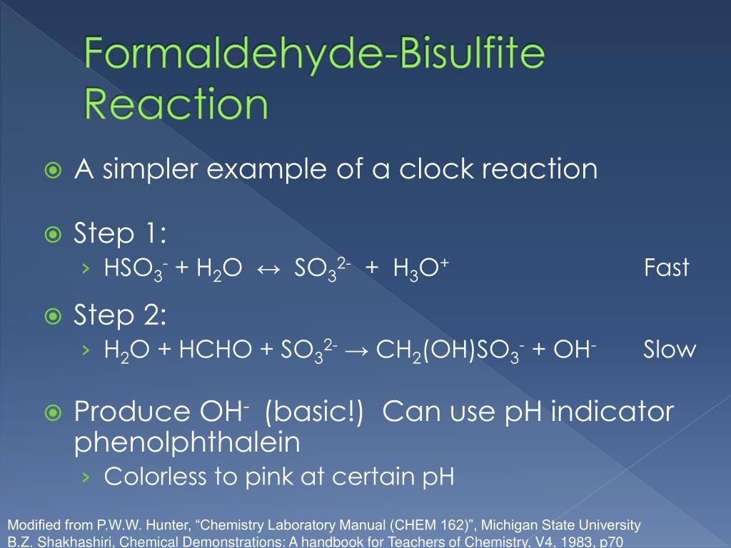 PPT Chemical Lab The formaldehyde clock reaction PowerPoint