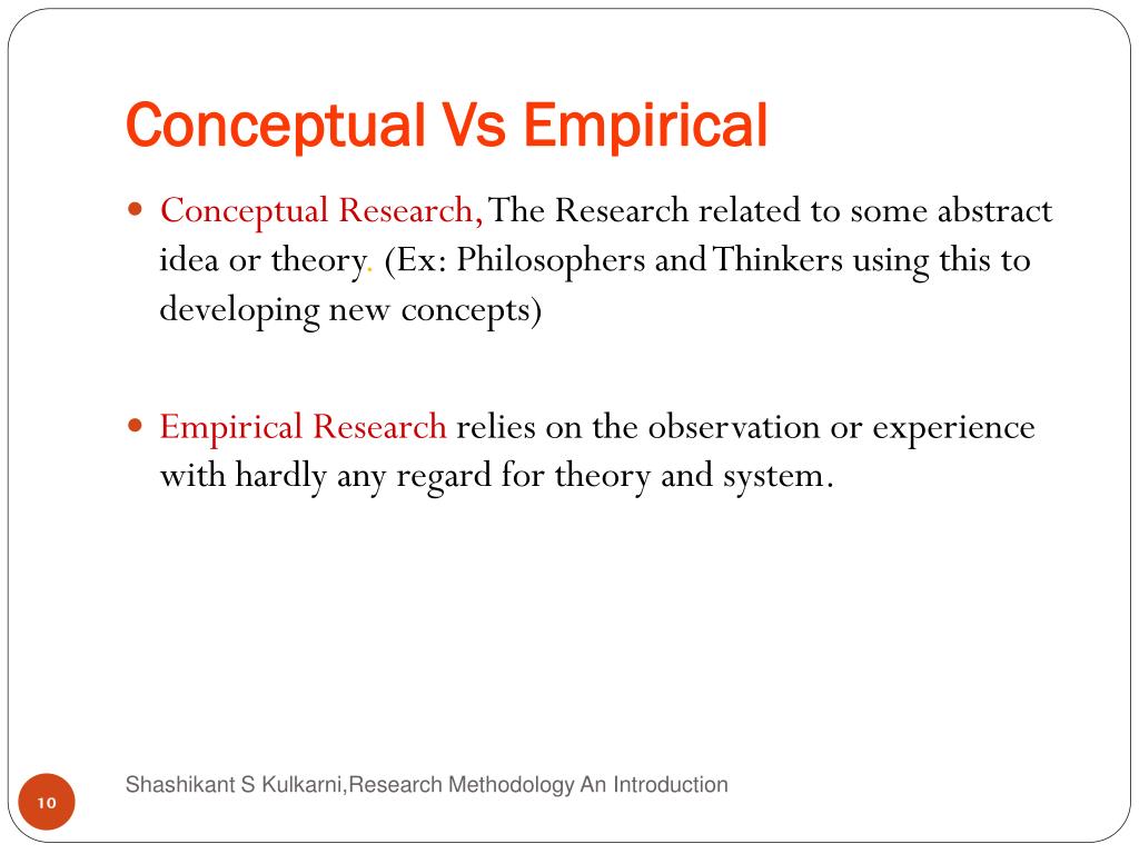 conceptual vs empirical research
