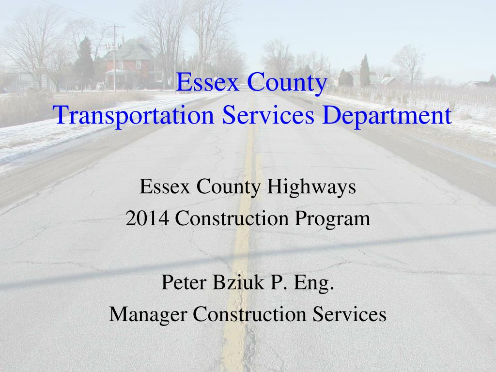 ppt - essex county transportation services department