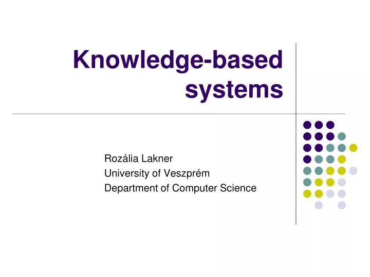 PPT Knowledge based Systems PowerPoint Presentation Free Download 