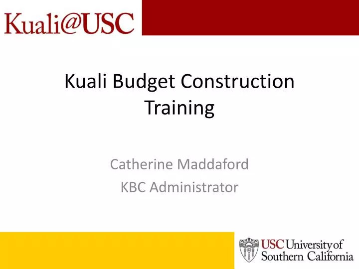 kuali budget construction training n.